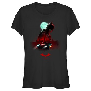 Juniors Womens The Batman Moonlit Batmobile T-Shirt - 1 of 4