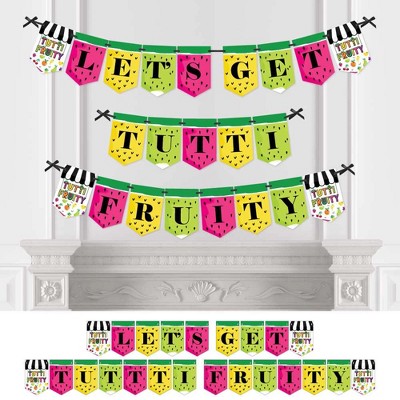 Big Dot of Happiness Tutti Fruity - Frutti Summer Baby Shower or Birthday Party Bunting Banner - Party Decorations - Let's Get Tutti Fruity