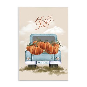 Stupell Industries Hello Fall Seasonal Autumn Pumpkins Wall Plaque Art - 1 of 4