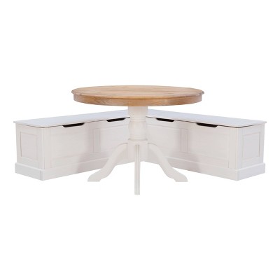 Tobin Backless Breakfast Corner Nook Dining Sets White - Linon