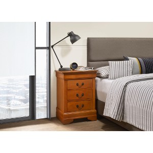 NicBex Elegant Nightstand with 3 Drawers Bedside Table with Metal Handles End Table for Bedroom, Living Room - 1 of 4