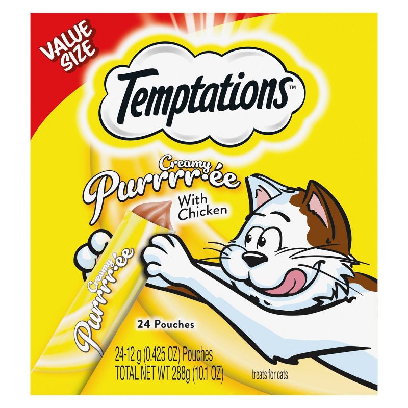 Temptations Creamy Puree with Chicken Lickable Squeezable Adult Cat Treats, 1 of 16
