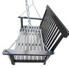 NAYSAYE Patio Swing Wooden Bench Swing with Armrests and Hanging Chains for Outdoor Porch Relaxation, Black, 28.15"*23.62"*25" - 3 of 4