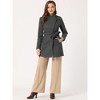 INSPIRE CHIC Women's Classic Stand Collar Long Sleeve Winter Belted Long Coat - 3 of 4