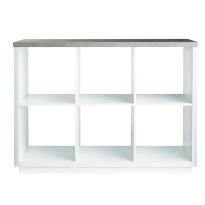 Photo 1 of 6 Cube Storage Organizer with Faux Concrete Surface Top White - Threshold™