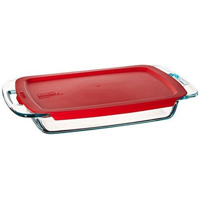 Pyrex Freshlock 2pc Glass Value Pack Rectangle Baking Dish Red : Target