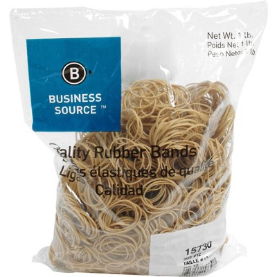 Business Source Rubber Bands Size 12 1 lb./BG 1-3/4"x1/16" Natural Crepe 15730