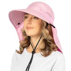 SUN CUBE Wide Brim Sun Hat with Neck Flap, UPF50+ Hiking Safari Fishing Hat for Womens, Sun Protection Beach Hat - 1 of 4