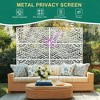 TUYOHW Metal Privacy Screen Outdoor, Decorative Privacy Panels, Freestanding Privacy Screen for Patio, Garden, Pool (White Square) - 4 of 4