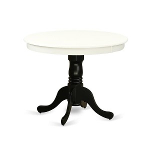 East West Furniture, Dining Table Linen White & Black, ANT-LBK-TP - 1 of 3