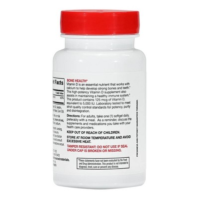 Vitamin D3 5000 Iu (125 Mcg) Bone Health And Immune Support Softgels