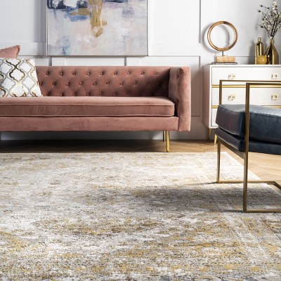 Vintage Speckled Gold 5' x 8' Braided Wool Blend Area Rug