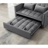 VYNXARIA Sleeper Sofa Bed,3-in-1 adjustable sleeper with pull-out bed, 2 lumbar pillows and side pocket, soft velvet convertible sleeper sofa bed - 4 of 4