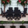 Courtyard Casual Santorini 7 pc 70" Rectangle Motion Dining set  Includes:  One 70" Rectangle Table and Six Padded Swivel Sling Chairs - 2 of 4