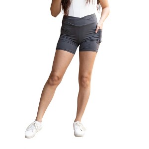 Women's Caleigh Crossover Biker Shorts - Julia Rose - 1 of 4