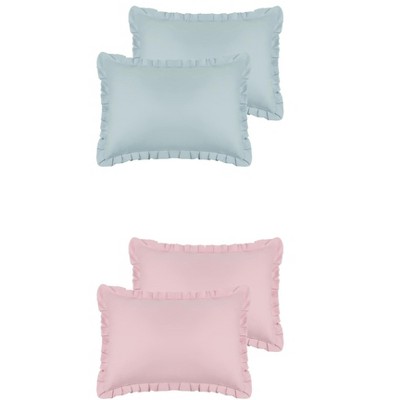 Unique Bargains Envelope Closure Ruffle Pillowcases Queen 20"x30" 4 Pcs