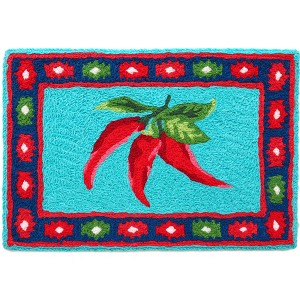 Jellybean Mucho Caliente Doormat – Bold Indoor/Outdoor Mat with Spicy Chili Pepper Design, Machine Washable, 20" x 30" - 1 of 3