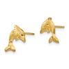 Black Bow Jewelry Kids Satin and Diamond-Cut Dolphin Post Earrings in 14k Yellow Gold - 2 of 4