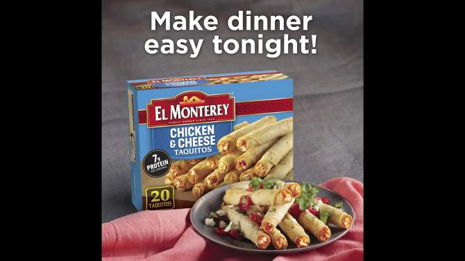 El Monterey Frozen Chicken and Cheese Taquitos - 20oz/20ct, 2 of 7, play video