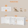 Cat Litter Box Enclosure for 2 Cats,  Wooden Litter Box Cabinet, Large Enclosed Cat Box Furniture with Storage Shelf, Soft Cushion - 2 of 4