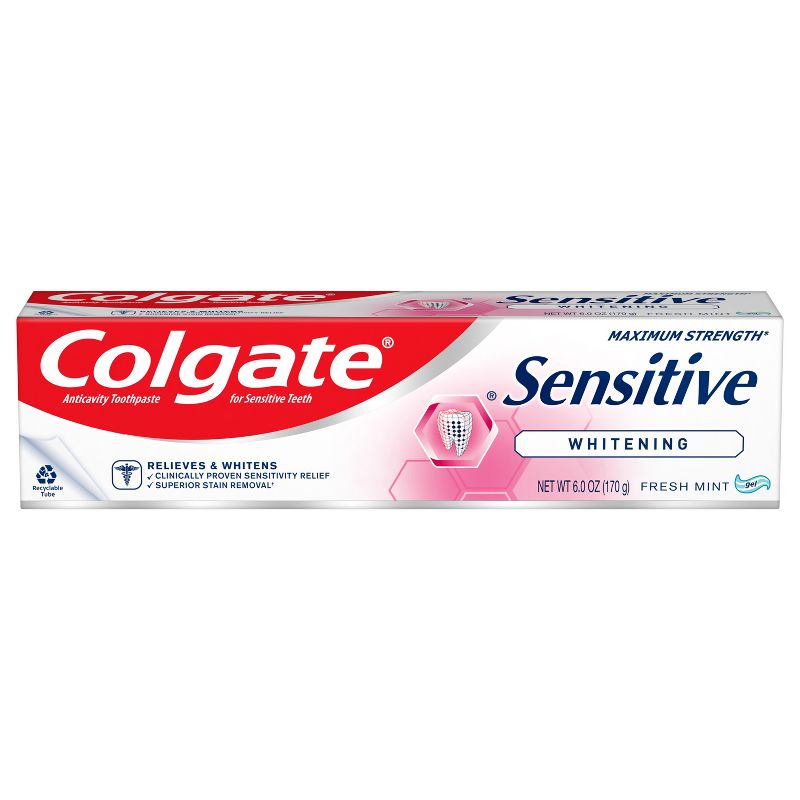 Colgate Sensitive Toothpaste Maximum Strength with Whitening - Fresh Mint Gel - 6oz, 1 of 9