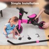 Infans 4-in-1 Kids Tricycle Foldable Toddler Balance Bike with Parent Push Handle Pink - 4 of 4