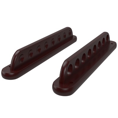 Mahogany Wall Mounted 8-Cue Billiard Rack