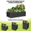 GustoWave Large Outdoor Planter Boxes Kit Set of 2, Galvanized Steel Raised Garden Bed with Open-Ended Base Design,  Elevated Planter, Raised Bed - 3 of 4
