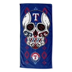 MLB Texas Rangers Candy Skull Beach Towel 30x60 Inches - 1 of 4