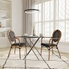 Emma & Oliver Massalia Set of Two Indoor/Outdoor Stacking Thonet Bistro Style Chairs with Arms, Textilene Seat and Bamboo Finished Metal Frame - 2 of 4