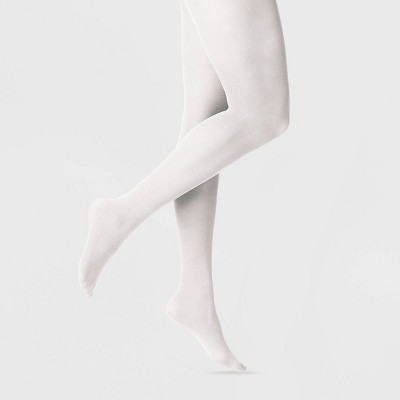 Women&#39;s Plus Size 40D Opaque Tights - A New Day&#8482; White 1X/2X