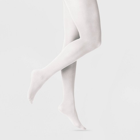 Women's 50D Opaque Tights - A New Day™ White S/M