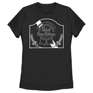 Women's Pabst Vintage Sign Black and White Logo T-Shirt - 1 of 4
