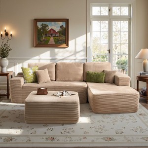 XIZZI Modular Sectional Sofa Couch, L/U-Shape Upholstered Couch, Modern Minimalist Couches for Living Room, Free Combination Deep Seat Corner Couch - 1 of 4