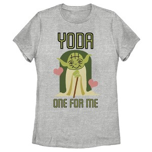 Women's Star Wars Valentine's Day Yoda One for Me T-Shirt - 1 of 4