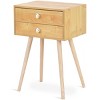 Tangkula Set of 2 Side End Table Nightstand 2 Drawers Bedroom Room Furniture - 2 of 4