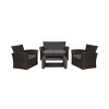 WestinTrends 4 Piece Conversation Outdoor Patio Sofa Set with Square Fire Pit Table - 3 of 4