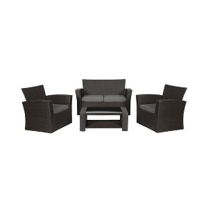 WestinTrends  4-Piece Modern Patio Conversation Sofa Set with Cushions - 1 of 4