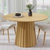 Lirago Solid Wood Round Dining Table for 4 People Nordic style 46x46 Natural - 3 of 4