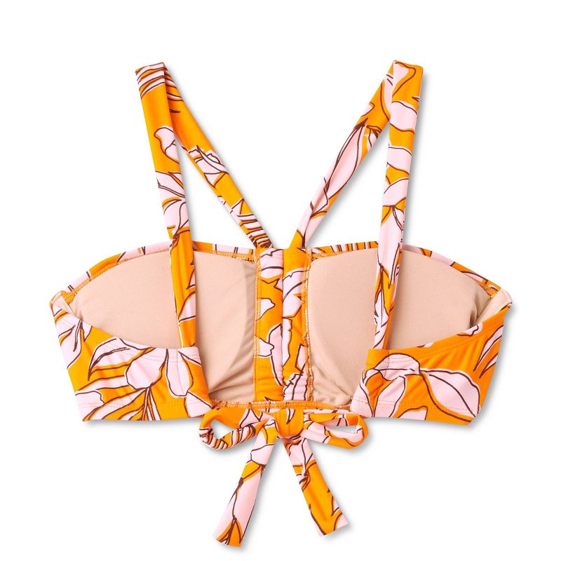Women's Tropical Print Bralette Bikini Top - Kona Sol™ Orange, 6 of 7