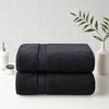 Vynxaria Ultra Soft Black 2 Piece Cotton Towel Set - 2 of 4