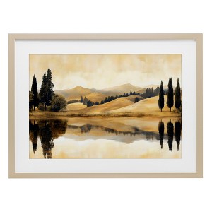 Stupell Industries Reflective Fields View Framed Print Under Glass, Brown, 20" x 14" - 1 of 4