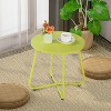 VECELO Patio Outdoor Side Snack Table, Small Round Anti-Rust Metal Style Desk for Garden or Balcony - 4 of 4