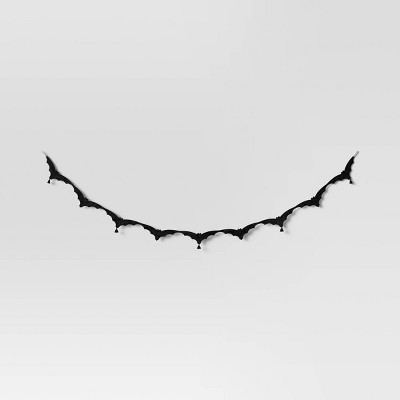 72" Felt Bat Motif Garland Black - Threshold™