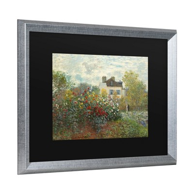 Trademark Fine Art -Claude Monet 'The Artist'S Garden In Argenteuil' Matted Framed Art