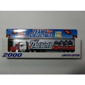 New England Patriots Fleer 2000 Team Collectible Series NFL Tractor Trailer Scale Toy Vehicle. - 1 of 1