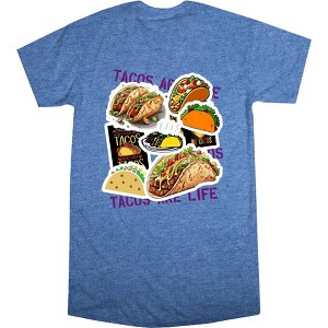 "Tacos Are Life" Taco Stickers Women's Crew Neck Short Sleeve Night Shirt - 1 of 2