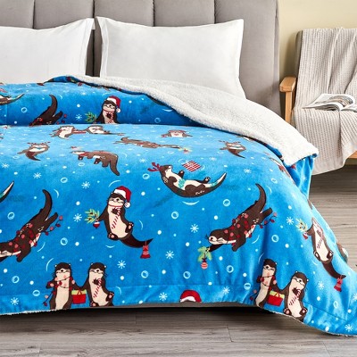 Holiday-Printed Plush Throw Blanket - Great Bay Home