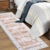Acekool 2x6 Vintage Floral Runner Rug - Washable Low Pile Non-Slip Carpet for Hallway, Bedroom & Kitchen - 3 of 4