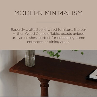 Arthur 60" Antiqued Brown Solid Wood Console Table